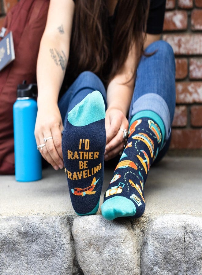 Lavley I'd Rather Be Traveling Socks - Fun Gift for Travelers Unisex for Men and Women - Image 5